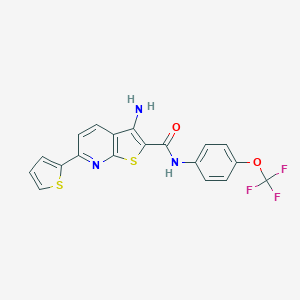 3-amino-6-thiophen-2-yl-N-[4-(trifluoromethoxy)phenyl]thieno[2,3-b]pyridine-2-carboxamide