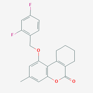 molecular formula C21H18F2O3 B4595761 1-[(2,4-DIFLUOROPHENYL)METHOXY]-3-METHYL-6H,7H,8H,9H,10H-CYCLOHEXA[C]CHROMEN-6-ONE 