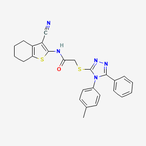 N-(3-cyano-4,5,6,7-tetrahydro-1-benzothiophen-2-yl)-2-{[4-(4-methylphenyl)-5-phenyl-4H-1,2,4-triazol-3-yl]sulfanyl}acetamide