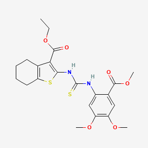 molecular formula C22H26N2O6S2 B4595789 ethyl 2-[({[4,5-dimethoxy-2-(methoxycarbonyl)phenyl]amino}carbonothioyl)amino]-4,5,6,7-tetrahydro-1-benzothiophene-3-carboxylate 