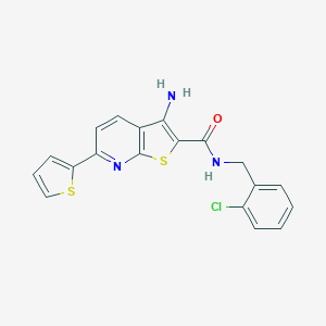 molecular formula C19H14ClN3OS2 B459579 3-amino-N-(2-chlorobenzyl)-6-thien-2-ylthieno[2,3-b]pyridine-2-carboxamide CAS No. 500195-44-8
