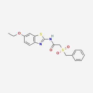 molecular formula C18H18N2O4S2 B4595792 2-(苯甲酰磺酰基)-N-(6-乙氧基-1,3-苯并噻唑-2-基)乙酰胺 