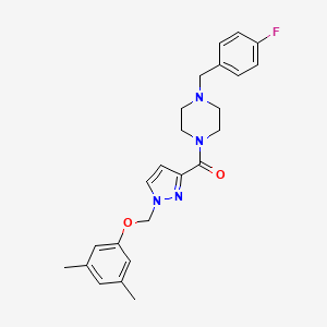 molecular formula C24H27FN4O2 B4595796 {1-[(3,5-DIMETHYLPHENOXY)METHYL]-1H-PYRAZOL-3-YL}[4-(4-FLUOROBENZYL)PIPERAZINO]METHANONE 