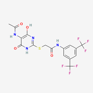 molecular formula C16H12F6N4O4S B4595811 2-{[5-(acetylamino)-4-hydroxy-6-oxo-1,6-dihydropyrimidin-2-yl]sulfanyl}-N-[3,5-bis(trifluoromethyl)phenyl]acetamide 