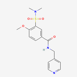 molecular formula C16H19N3O4S B4595823 3-[(二甲氨基)磺酰基]-4-甲氧基-N-(4-吡啶甲基)苯甲酰胺 