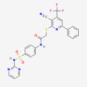 2-{[3-cyano-6-phenyl-4-(trifluoromethyl)-2-pyridinyl]thio}-N-{4-[(2-pyrimidinylamino)sulfonyl]phenyl}acetamide