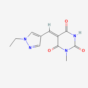 molecular formula C11H12N4O3 B4595845 5-[(1-乙基-1H-吡唑-4-基)亚甲基]-1-甲基-2,4,6(1H,3H,5H)-嘧啶三酮 