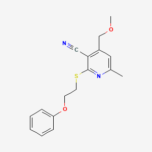 molecular formula C17H18N2O2S B4595850 4-(methoxymethyl)-6-methyl-2-[(2-phenoxyethyl)thio]nicotinonitrile 