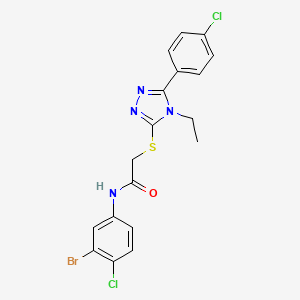 molecular formula C18H15BrCl2N4OS B4595854 N-(3-溴-4-氯苯基)-2-{[5-(4-氯苯基)-4-乙基-4H-1,2,4-三唑-3-基]硫代}乙酰胺 