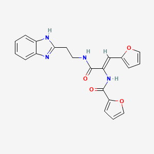 molecular formula C21H18N4O4 B4595857 (2Z)-N-[2-(1H-13-BENZODIAZOL-2-YL)ETHYL]-3-(FURAN-2-YL)-2-[(FURAN-2-YL)FORMAMIDO]PROP-2-ENAMIDE 