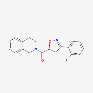 molecular formula C19H17FN2O2 B4595859 2-[3-(2-FLUOROPHENYL)-4,5-DIHYDRO-1,2-OXAZOLE-5-CARBONYL]-1,2,3,4-TETRAHYDROISOQUINOLINE 