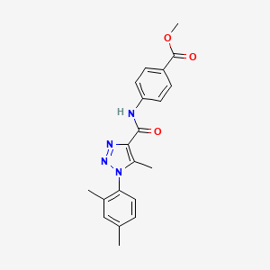 molecular formula C20H20N4O3 B4595871 methyl 4-({[1-(2,4-dimethylphenyl)-5-methyl-1H-1,2,3-triazol-4-yl]carbonyl}amino)benzoate 