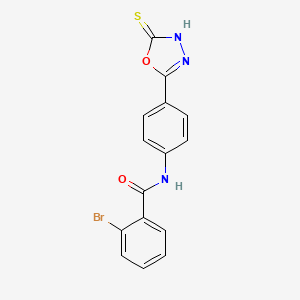 molecular formula C15H10BrN3O2S B4595884 2-溴-N-[4-(5-巯基-1,3,4-恶二唑-2-基)苯基]苯甲酰胺 