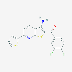 molecular formula C18H10Cl2N2OS2 B459589 [3-Amino-6-(2-thienyl)thieno[2,3-b]pyridin-2-yl](3,4-dichlorophenyl)methanone 