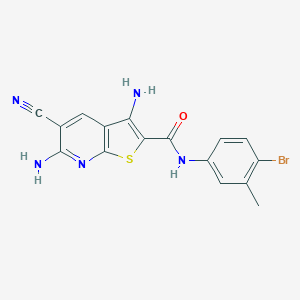 molecular formula C16H12BrN5OS B459590 3,6-diamino-N-(4-bromo-3-methylphenyl)-5-cyanothieno[2,3-b]pyridine-2-carboxamide 