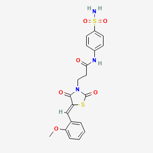 3-[(5Z)-5-[(2-methoxyphenyl)methylidene]-2,4-dioxo-1,3-thiazolidin-3-yl]-N-(4-sulfamoylphenyl)propanamide