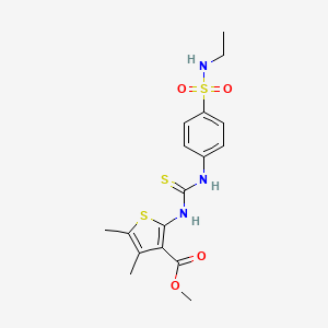 molecular formula C17H21N3O4S3 B4595918 methyl 2-{[({4-[(ethylamino)sulfonyl]phenyl}amino)carbonothioyl]amino}-4,5-dimethyl-3-thiophenecarboxylate 