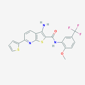 3-amino-N-[2-methoxy-5-(trifluoromethyl)phenyl]-6-thien-2-ylthieno[2,3-b]pyridine-2-carboxamide