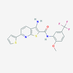 molecular formula C20H14F3N3O2S2 B459596 3-amino-N-[2-methoxy-5-(trifluoromethyl)phenyl]-6-thien-2-ylthieno[2,3-b]pyridine-2-carboxamide CAS No. 496798-68-6