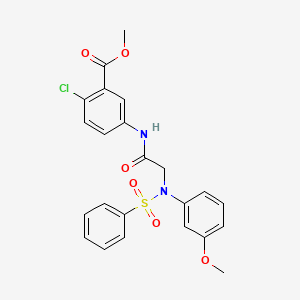 molecular formula C23H21ClN2O6S B4595962 methyl 2-chloro-5-{[N-(3-methoxyphenyl)-N-(phenylsulfonyl)glycyl]amino}benzoate 