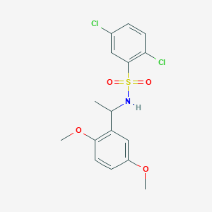 molecular formula C16H17Cl2NO4S B4595978 2,5-DICHLORO-N~1~-[1-(2,5-DIMETHOXYPHENYL)ETHYL]-1-BENZENESULFONAMIDE 