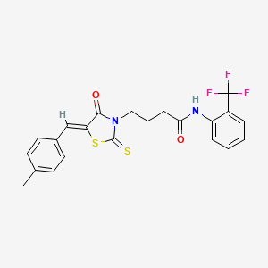 4-[5-(4-methylbenzylidene)-4-oxo-2-thioxo-1,3-thiazolidin-3-yl]-N-[2-(trifluoromethyl)phenyl]butanamide