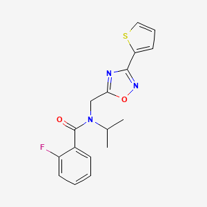 molecular formula C17H16FN3O2S B4596011 2-fluoro-N-propan-2-yl-N-[(3-thiophen-2-yl-1,2,4-oxadiazol-5-yl)methyl]benzamide 