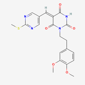 (5Z)-1-[2-(3,4-dimethoxyphenyl)ethyl]-5-[(2-methylsulfanylpyrimidin-5-yl)methylidene]-1,3-diazinane-2,4,6-trione