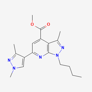 molecular formula C18H23N5O2 B4596048 methyl 1-butyl-6-(1,3-dimethyl-1H-pyrazol-4-yl)-3-methyl-1H-pyrazolo[3,4-b]pyridine-4-carboxylate 