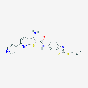 molecular formula C23H17N5OS3 B459605 3-amino-N-(2-prop-2-enylsulfanyl-1,3-benzothiazol-6-yl)-6-pyridin-4-ylthieno[2,3-b]pyridine-2-carboxamide CAS No. 445267-54-9