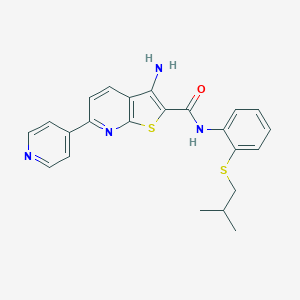 molecular formula C23H22N4OS2 B459606 3-amino-N-[2-(isobutylsulfanyl)phenyl]-6-(4-pyridinyl)thieno[2,3-b]pyridine-2-carboxamide CAS No. 445267-56-1