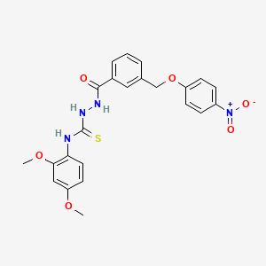 N-(2,4-dimethoxyphenyl)-2-{3-[(4-nitrophenoxy)methyl]benzoyl}hydrazinecarbothioamide