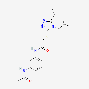 N-[3-(acetylamino)phenyl]-2-{[5-ethyl-4-(2-methylpropyl)-4H-1,2,4-triazol-3-yl]sulfanyl}acetamide