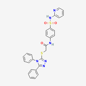 molecular formula C27H22N6O3S2 B4596102 2-[(4,5-diphenyl-4H-1,2,4-triazol-3-yl)sulfanyl]-N-[4-(pyridin-2-ylsulfamoyl)phenyl]acetamide 