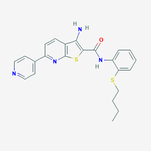molecular formula C23H22N4OS2 B459616 3-amino-N-[2-(butylsulfanyl)phenyl]-6-(4-pyridinyl)thieno[2,3-b]pyridine-2-carboxamide CAS No. 445267-59-4