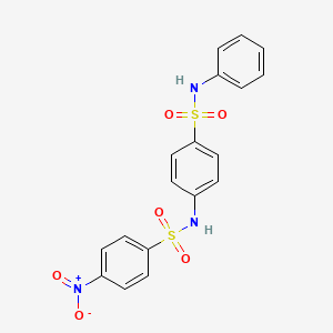 molecular formula C18H15N3O6S2 B4596165 N-[4-(anilinosulfonyl)phenyl]-4-nitrobenzenesulfonamide 