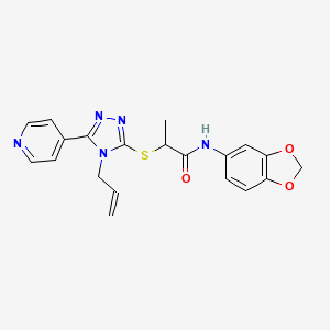 2-{[4-allyl-5-(4-pyridinyl)-4H-1,2,4-triazol-3-yl]thio}-N-1,3-benzodioxol-5-ylpropanamide