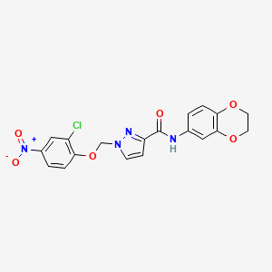 1-[(2-chloro-4-nitrophenoxy)methyl]-N-(2,3-dihydro-1,4-benzodioxin-6-yl)-1H-pyrazole-3-carboxamide