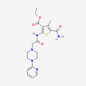 ETHYL 5-CARBAMOYL-4-METHYL-2-{2-[4-(PYRIDIN-2-YL)PIPERAZIN-1-YL]ACETAMIDO}THIOPHENE-3-CARBOXYLATE