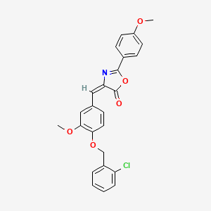 molecular formula C25H20ClNO5 B4596217 (4E)-4-{4-[(2-chlorobenzyl)oxy]-3-methoxybenzylidene}-2-(4-methoxyphenyl)-1,3-oxazol-5(4H)-one 