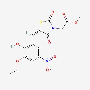 molecular formula C15H14N2O8S B4596227 5-(3-乙氧基-2-羟基-5-硝基亚苄基)-2,4-二氧代-1,3-噻唑烷-3-基乙酸甲酯 