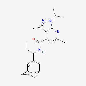 molecular formula C25H36N4O B4596237 N-[1-(1-adamantyl)propyl]-1-isopropyl-3,6-dimethyl-1H-pyrazolo[3,4-b]pyridine-4-carboxamide 