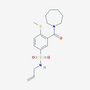 molecular formula C17H24N2O3S2 B4596264 N-allyl-3-(1-azepanylcarbonyl)-4-(methylthio)benzenesulfonamide 