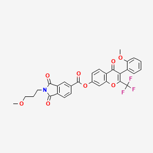 molecular formula C30H22F3NO8 B4596287 3-(2-methoxyphenyl)-4-oxo-2-(trifluoromethyl)-4H-chromen-7-yl 2-(3-methoxypropyl)-1,3-dioxo-5-isoindolinecarboxylate 