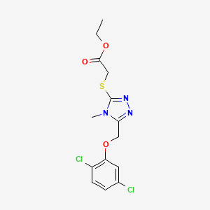 ETHYL 2-({5-[(2,5-DICHLOROPHENOXY)METHYL]-4-METHYL-4H-1,2,4-TRIAZOL-3-YL}SULFANYL)ACETATE