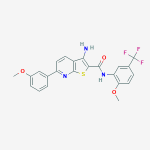 molecular formula C23H18F3N3O3S B459634 3-amino-6-(3-methoxyphenyl)-N-[2-methoxy-5-(trifluoromethyl)phenyl]thieno[2,3-b]pyridine-2-carboxamide CAS No. 488813-12-3