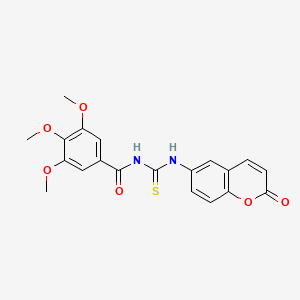 molecular formula C20H18N2O6S B4596347 3,4,5-trimethoxy-N-{[(2-oxo-2H-chromen-6-yl)amino]carbonothioyl}benzamide 