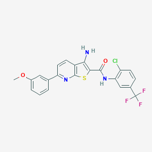 molecular formula C22H15ClF3N3O2S B459638 3-amino-N-[2-chloro-5-(trifluoromethyl)phenyl]-6-(3-methoxyphenyl)thieno[2,3-b]pyridine-2-carboxamide CAS No. 445267-80-1