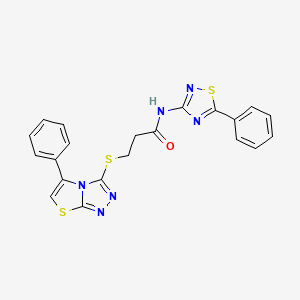 molecular formula C21H16N6OS3 B4596385 N-(5-苯基-1,2,4-噻二唑-3-基)-3-[(5-苯基[1,3]噻唑并[2,3-c][1,2,4]三唑-3-基)硫代]丙酰胺 