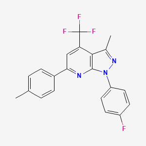 molecular formula C21H15F4N3 B4596400 1-(4-fluorophenyl)-3-methyl-6-(4-methylphenyl)-4-(trifluoromethyl)-1H-pyrazolo[3,4-b]pyridine 